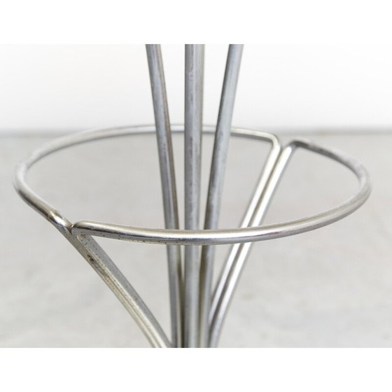 Image 1 of Set of 4 vintage black leather bar stools by Piet Hein, 1961