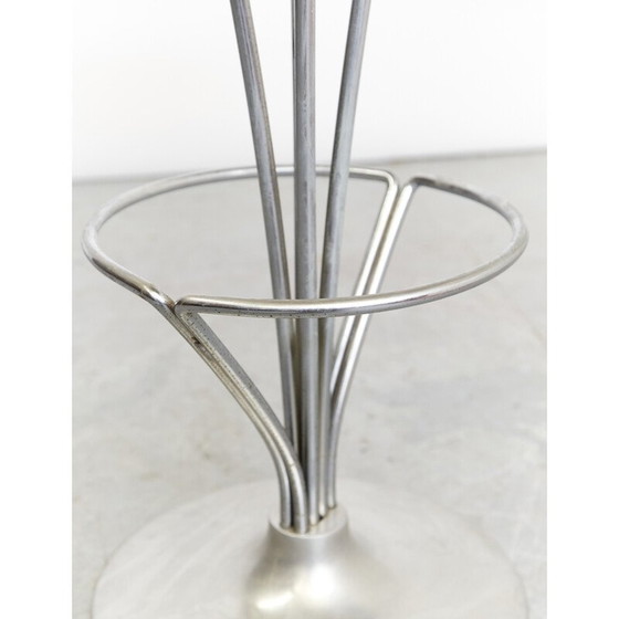 Image 1 of Set of 4 vintage black leather bar stools by Piet Hein, 1961