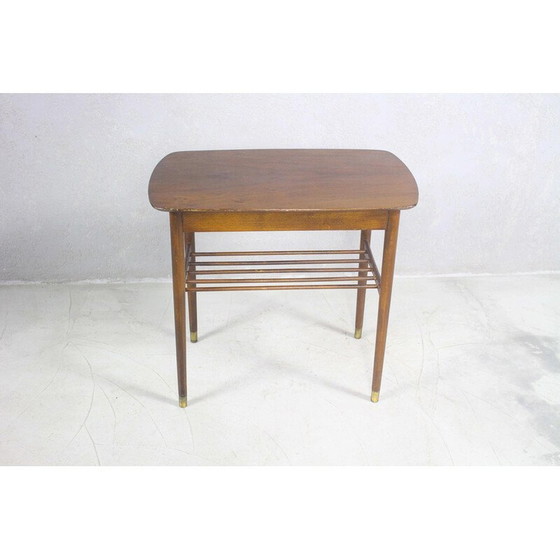 Image 1 of Vintage mahogany night stand with brass handle, Denmark 1950s