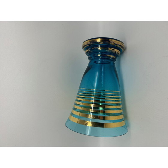 Image 1 of Vintage blue glass vase, 1950