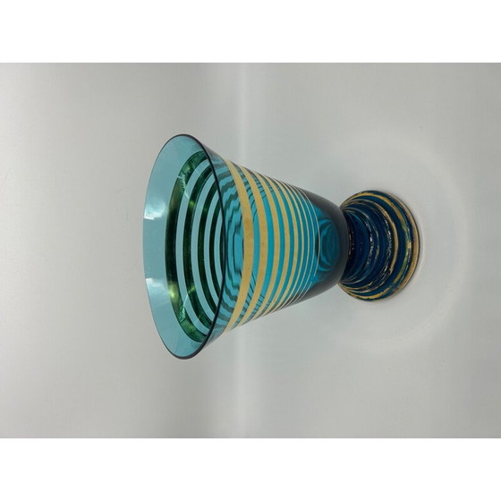 Image 1 of Vintage blue glass vase, 1950