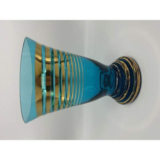 Image 1 of Vintage blue glass vase, 1950