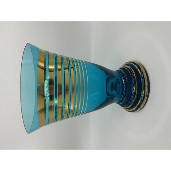 Image 1 of Vintage blue glass vase, 1950