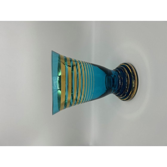 Image 1 of Vintage blue glass vase, 1950