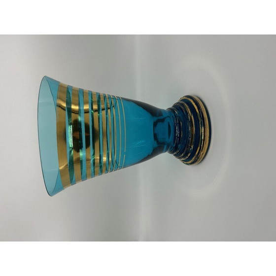 Image 1 of Vintage blue glass vase, 1950