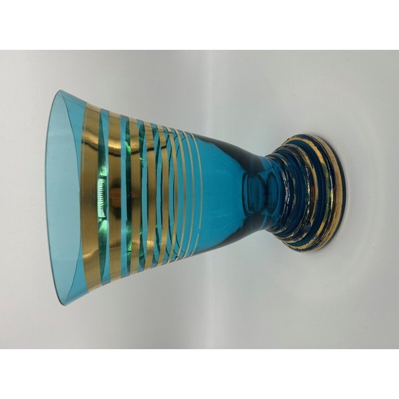 Image 1 of Vintage blue glass vase, 1950