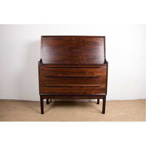 Image 1 of Vintage rosewood secretary desk by Arne Wahl Iversen for Branderup Mobelfabrik, Denmark 1960