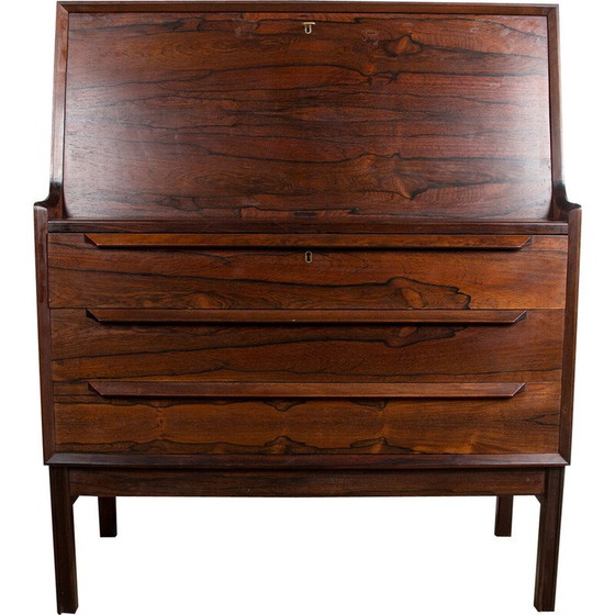 Image 1 of Vintage rosewood secretary desk by Arne Wahl Iversen for Branderup Mobelfabrik, Denmark 1960