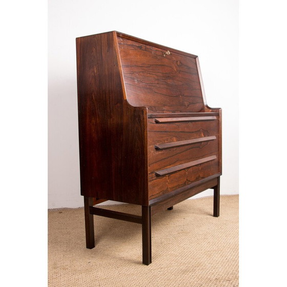 Image 1 of Vintage rosewood secretary desk by Arne Wahl Iversen for Branderup Mobelfabrik, Denmark 1960