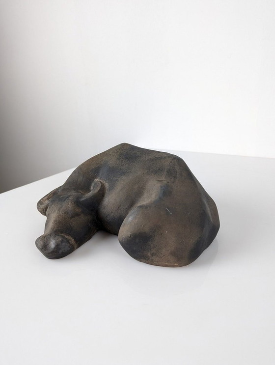 Image 1 of Animal Sculpture Resting Water Buffalo By Elena Laverón