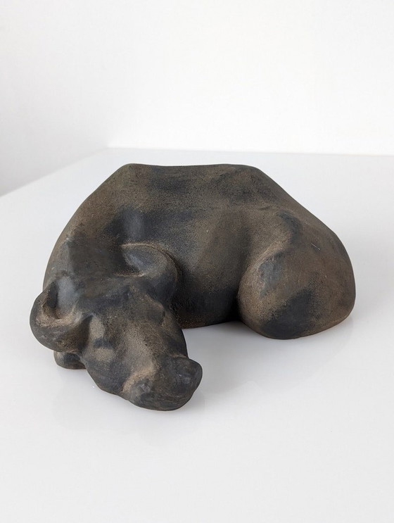 Image 1 of Animal Sculpture Resting Water Buffalo By Elena Laverón