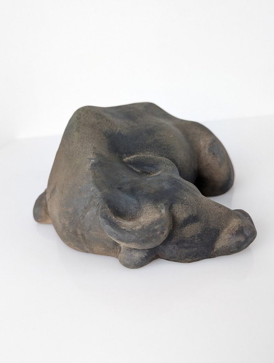 Image 1 of Animal Sculpture Resting Water Buffalo By Elena Laverón