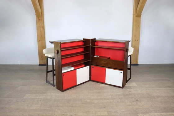 Image 1 of Dyrlund Folding Bar Cabinet Set By  Johannes Andersen And Erik Buch