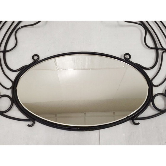 Image 1 of Vintage art deco mirror with coat rack