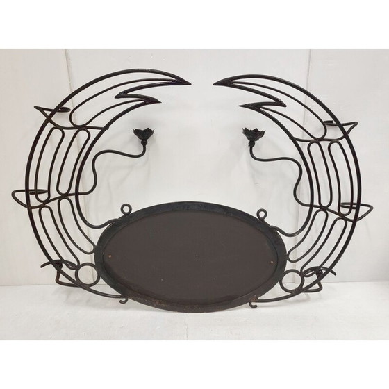 Image 1 of Vintage art deco mirror with coat rack