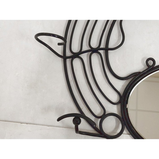 Image 1 of Vintage art deco mirror with coat rack
