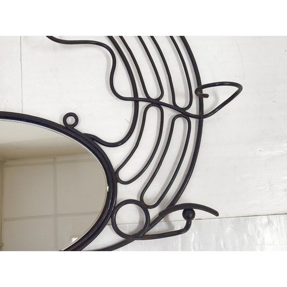 Image 1 of Vintage art deco mirror with coat rack