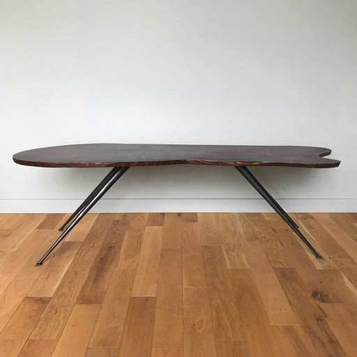 Vintage coffee table in exotic wood, 1950
