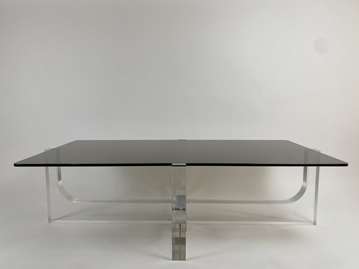 Michel Dumas Glass And Plexiglas Coffee Table