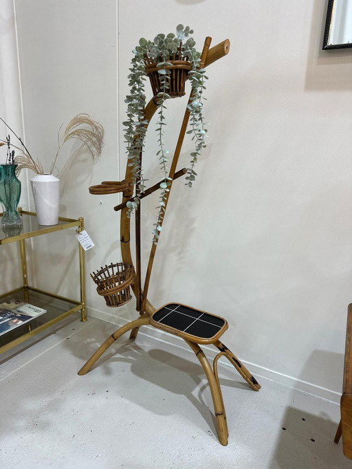 Vintage Plant Stand, Plant Table 1960s - Bamboo