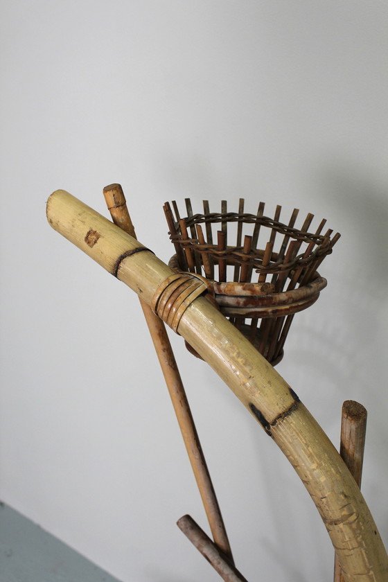 Image 1 of Vintage Plant Stand, Plant Table 1960s - Bamboo