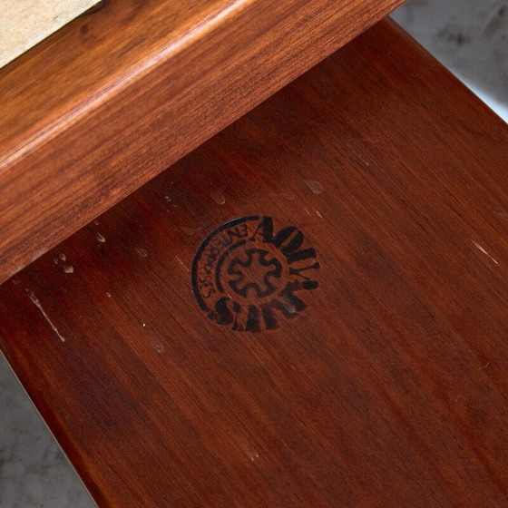 Image 1 of Vintage glass and wood dining set, 1970