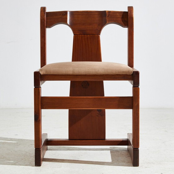 Image 1 of Vintage glass and wood dining set, 1970