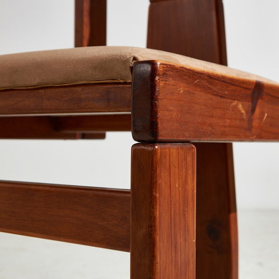 Image 1 of Vintage glass and wood dining set, 1970