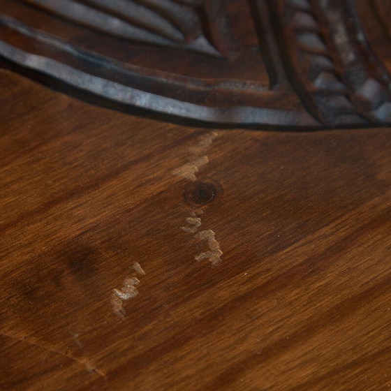 Image 1 of Vintage glass and wood dining set, 1970