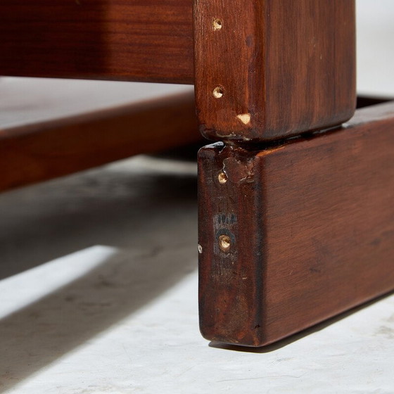 Image 1 of Vintage glass and wood dining set, 1970