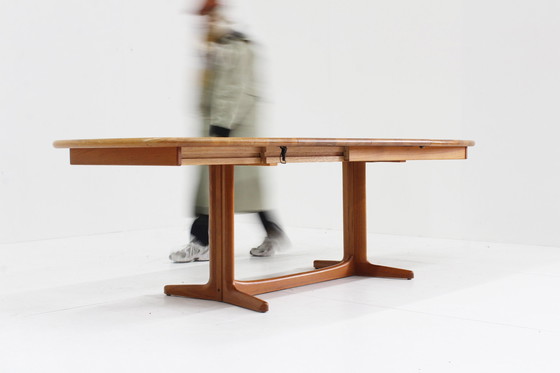 Image 1 of Vintage Danish Oval Extendable Dining Table Solid Teak 1960S