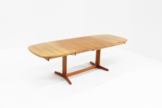 Image 1 of Vintage Danish Oval Extendable Dining Table Solid Teak 1960S
