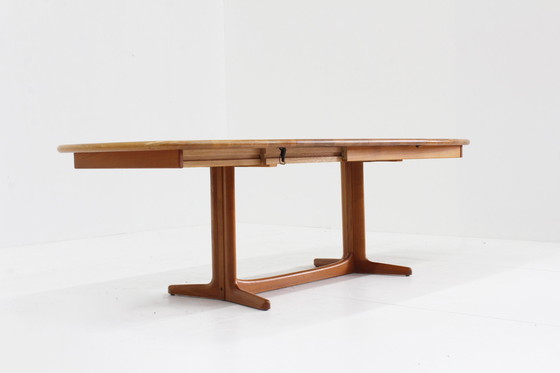 Image 1 of Vintage Danish Oval Extendable Dining Table Solid Teak 1960S