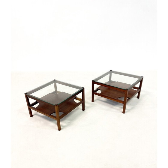 Image 1 of Pair of vintage wooden side tables, Italy 1960s