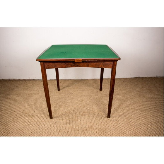 Image 1 of Vintage extendable and reversible table in rosewood and felt by Arne Whal Iversen, Denmark 1960