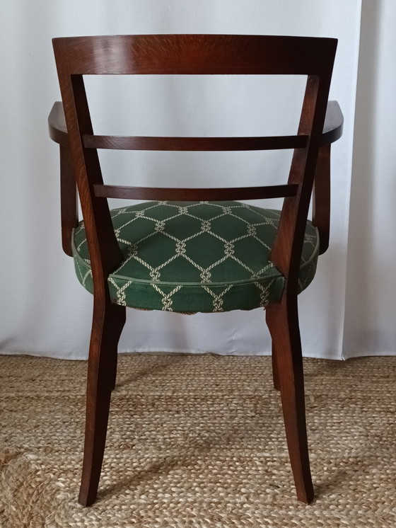 Image 1 of Art Deco Mahogany Bridge Armchair