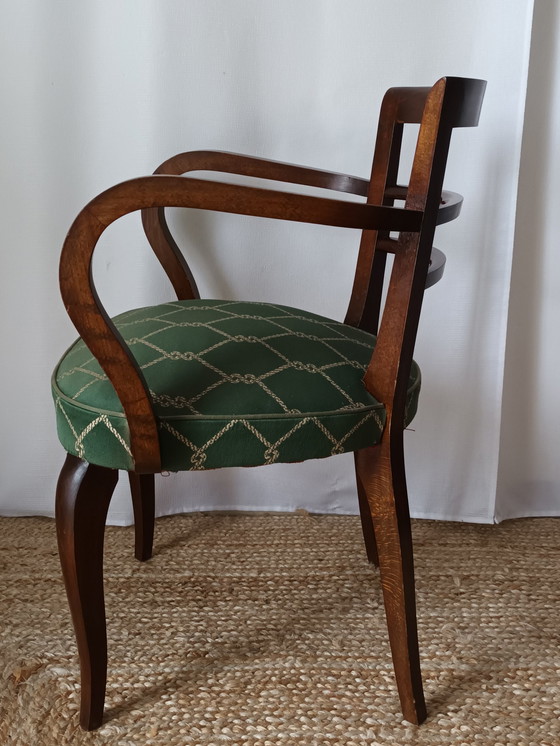 Image 1 of Art Deco Mahogany Bridge Armchair