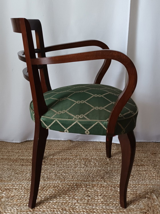 Image 1 of Art Deco Mahogany Bridge Armchair