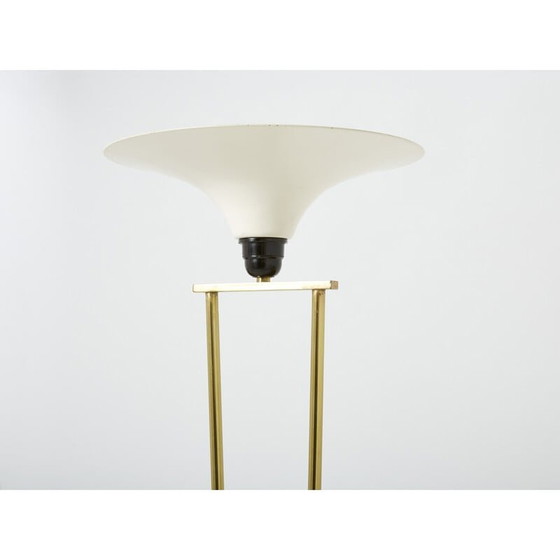 Image 1 of Vintage Italian floor lamp Stilnovo in brass and opaline, 1960