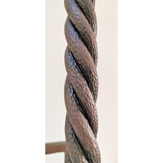 Image 1 of Par de morillos esculturales de hierro fundido con cabezas retorcidas, Francia