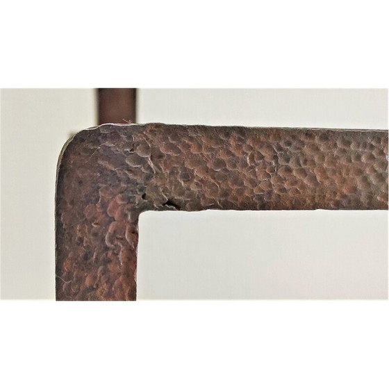 Image 1 of Par de morillos esculturales de hierro fundido con cabezas retorcidas, Francia