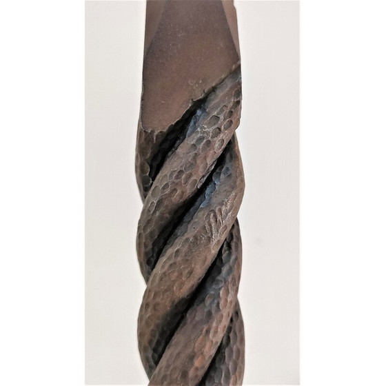 Image 1 of Par de morillos esculturales de hierro fundido con cabezas retorcidas, Francia