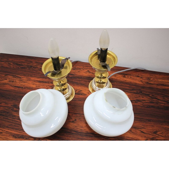 Image 1 of Pair of vintage lamps by Jablonecké Sklárny, Czechoslovakia 1980