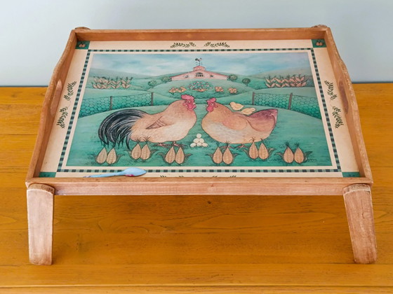 Image 1 of Vassoio da letto pieghevole antico