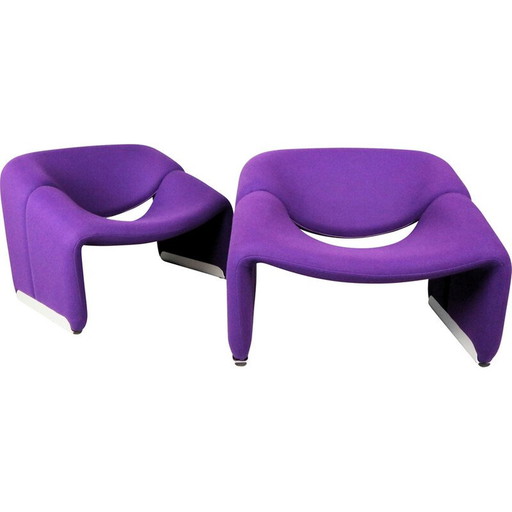 Pair of vintage F598 armchairs by Pierre Paulin for Artifort, Netherlands 1972