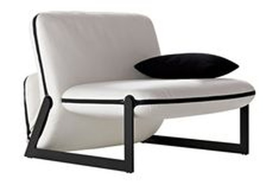 Image 1 of Busnelli Italy Tarcisio Colzani Leather Design Armchair Chaise Longue Daybed