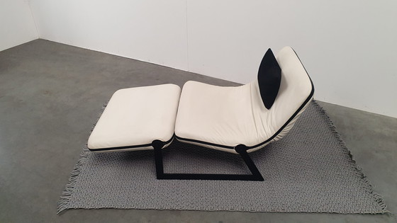 Image 1 of Busnelli Italy Tarcisio Colzani Leather Design Armchair Chaise Longue Daybed