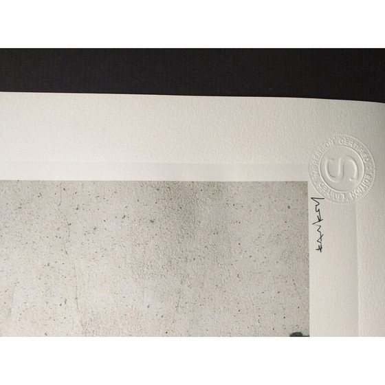 Image 1 of Vintage lithograph "Kiss policemen detail" by Bansky for Salerno and Hijos, 2010s