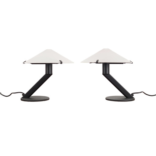 Set Of Two Tobia Table Lamps, Italian Design, 1980S, Manufacture: Lamiprogetti