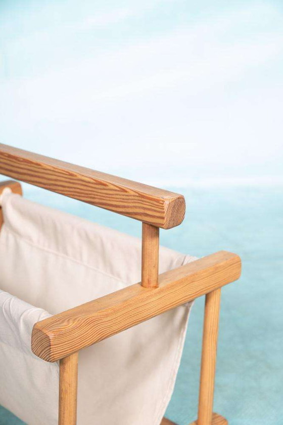 Image 1 of Porta riviste bohémien in pino anni '70, porta riviste vintage in pino